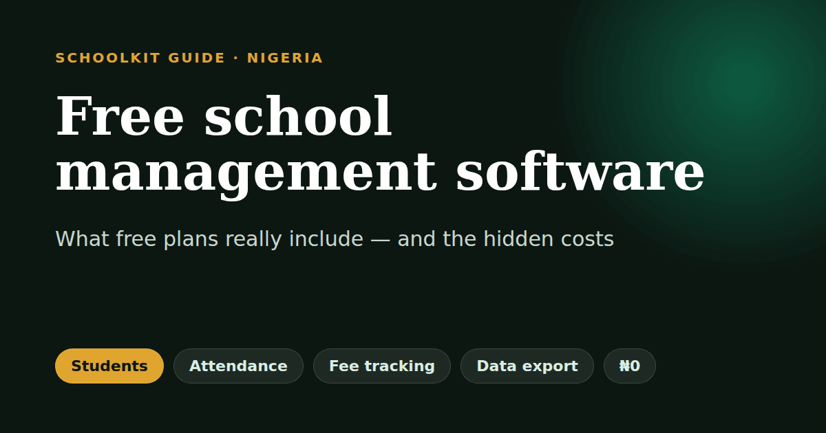 Small Nigerian private school owner comparing free school management software plans